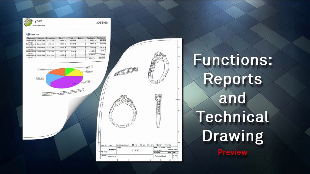 Preview: Reports & Technical Drawing functions in 3Design V9