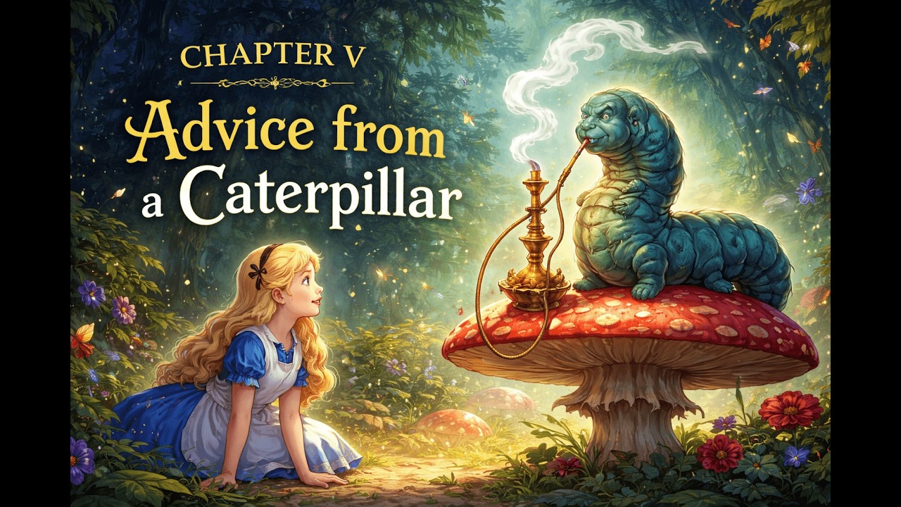 Alice in Wonderland Chapter 5 – Advice from a Caterpillar | B1 Level English Story