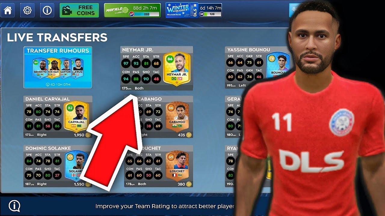 is Neymar Jr in DLS26?