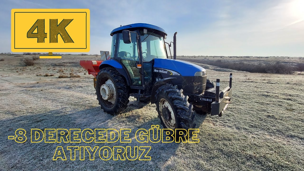 -8 DERECEDE GÜBRE ATIYORUZ 🥶, TRAKYADA ÜRE ZAMANI | Farmöz Gübre Serpme Makinası + NEWHOLLAND TD