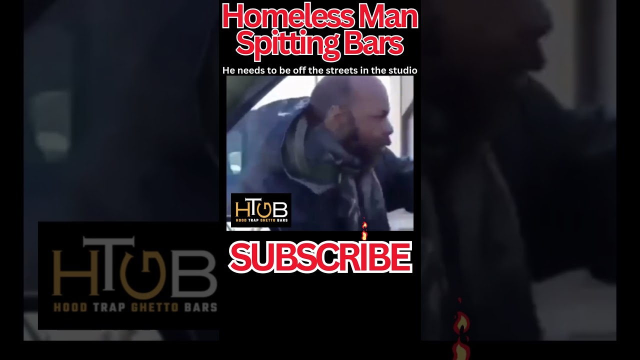 This Homeless Man Should Be In The Studio #hoodtrapghettobars #homeless #freestyle #fypシ゚viral #rap