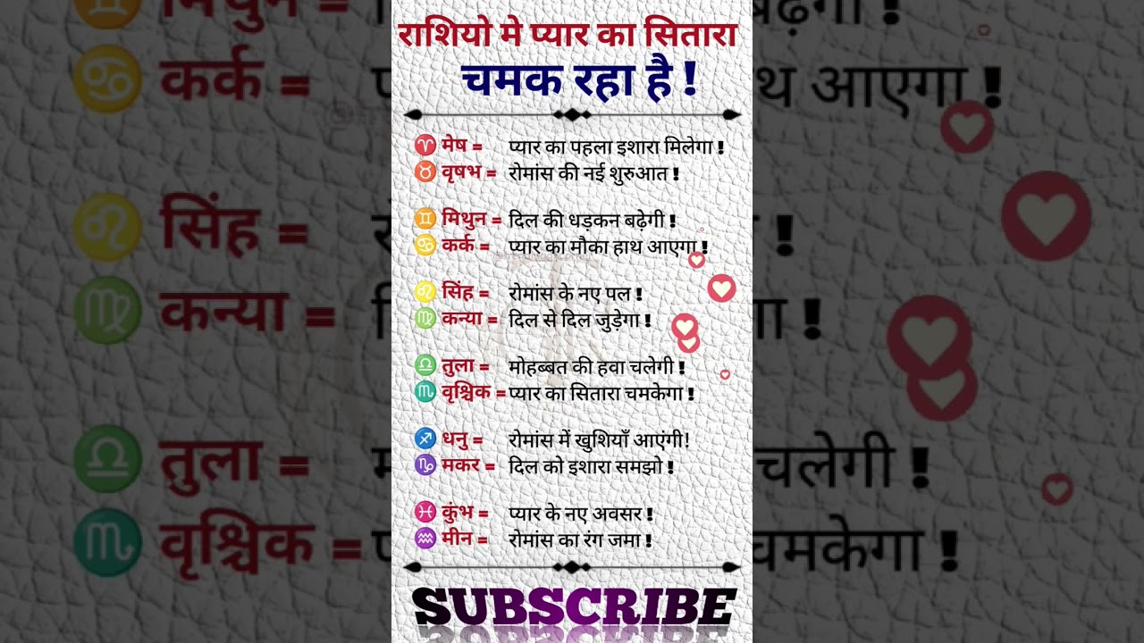 राशियो मे प्यार का सितारा चमक रहा है today horoscope aaj ka rashifal #astrologer #astrology #facts