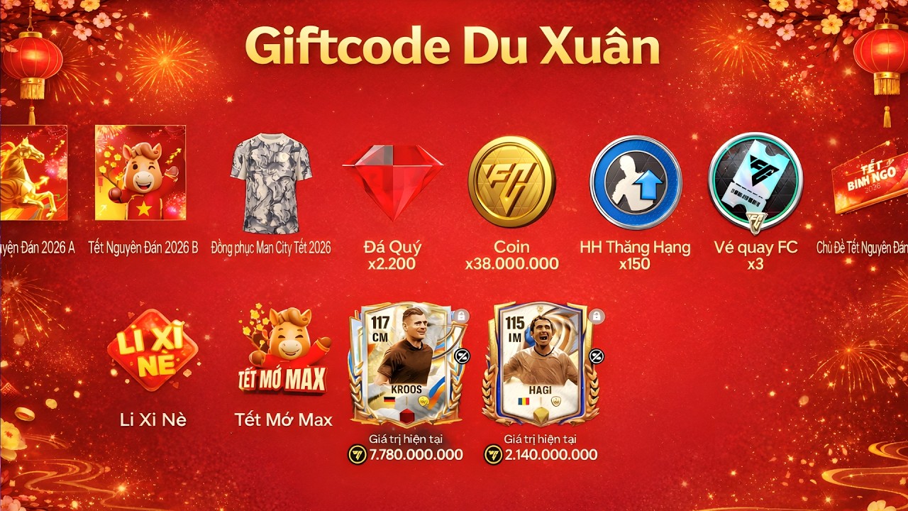 5 Giftcode Chung Tết Du Xuân - FC Mobile VN