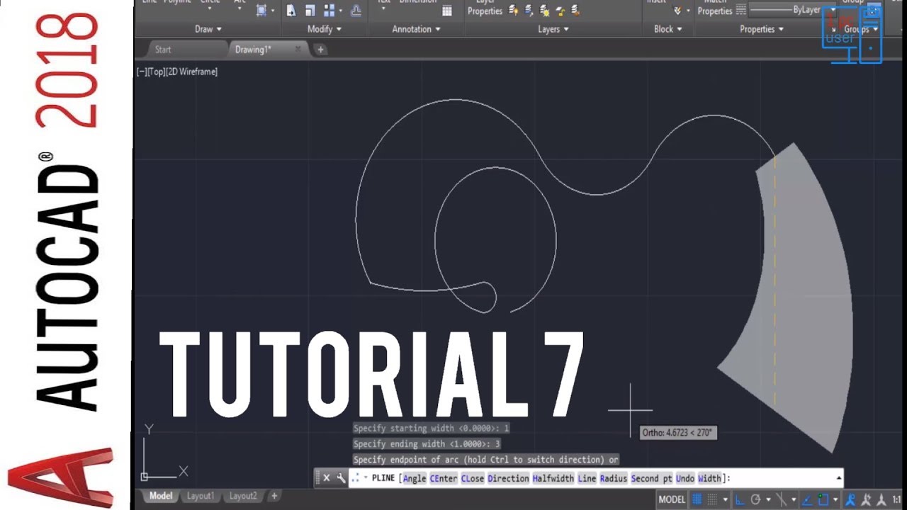 Autocad 2018 polyline command tutorial - how to draw polyline in AutoCAD 2018