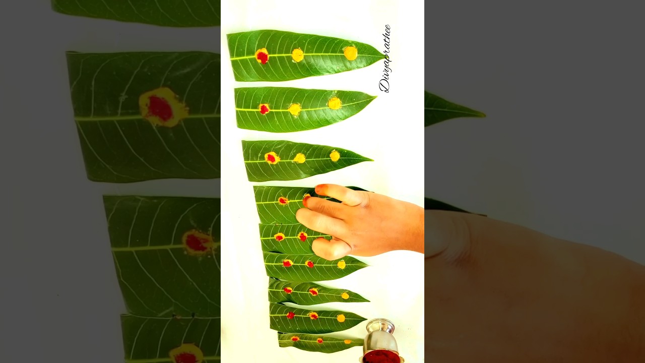 Easy mango leaves toran at home/pooja toran/diy leaves crafts/Entrance decoration with mango leaves