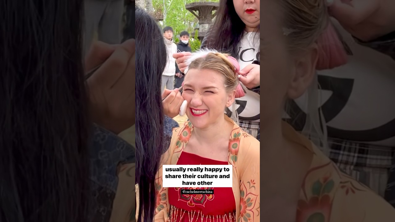 American Getting Hanfu-style Hair and Makeup