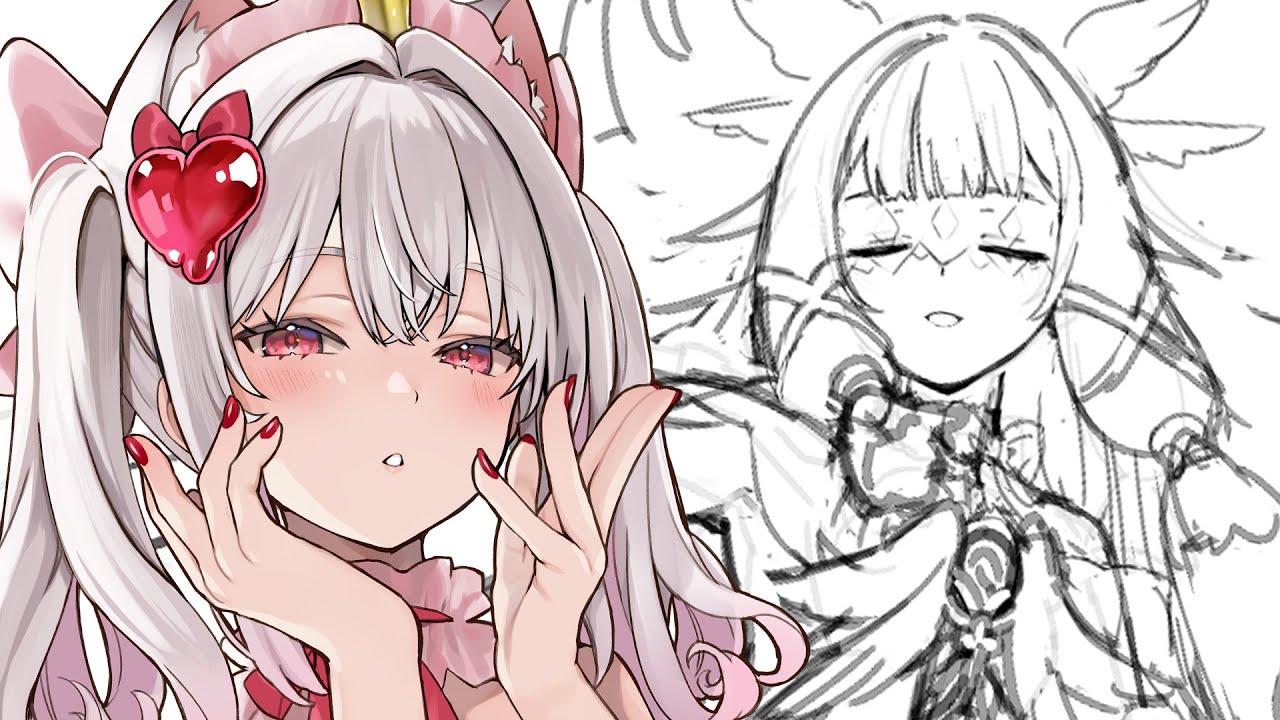 集中してコロンビーナを描くねき【#えりなま 】