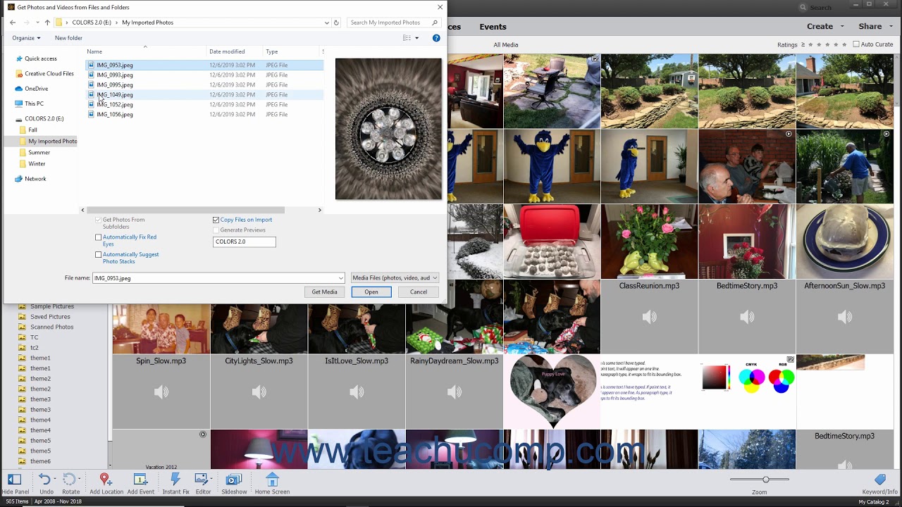 Photoshop Elements 2021 Tutorial Importing Photos from Files and Folders Adobe Training