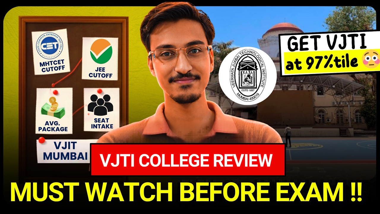JEE MAINS? 97%ile Enough? 😳 | VJTI Mumbai Review 2026 🔥 MHT CET Cutoff, Placements, Campus Reality