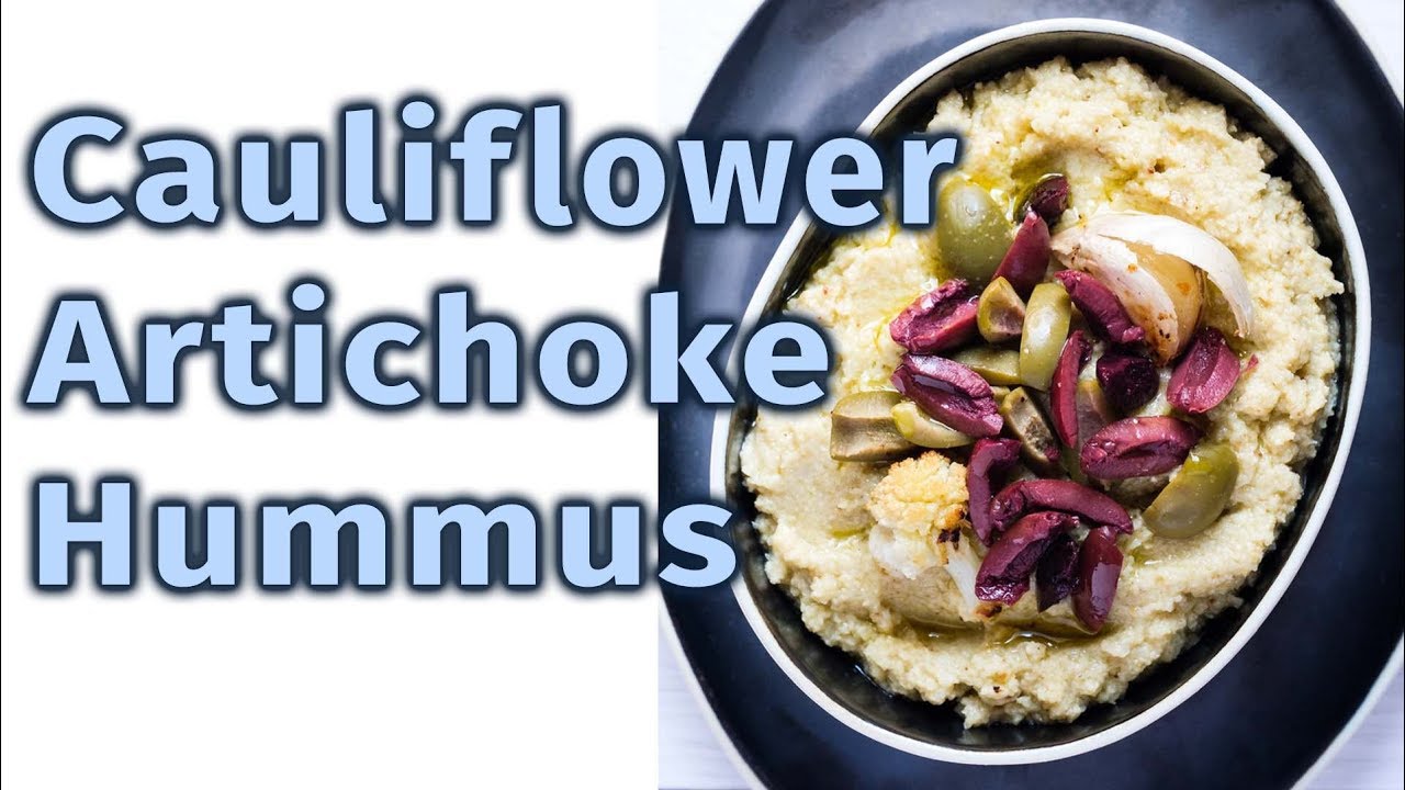 Cauliflower Artichoke Hummus with Roasted Garlic