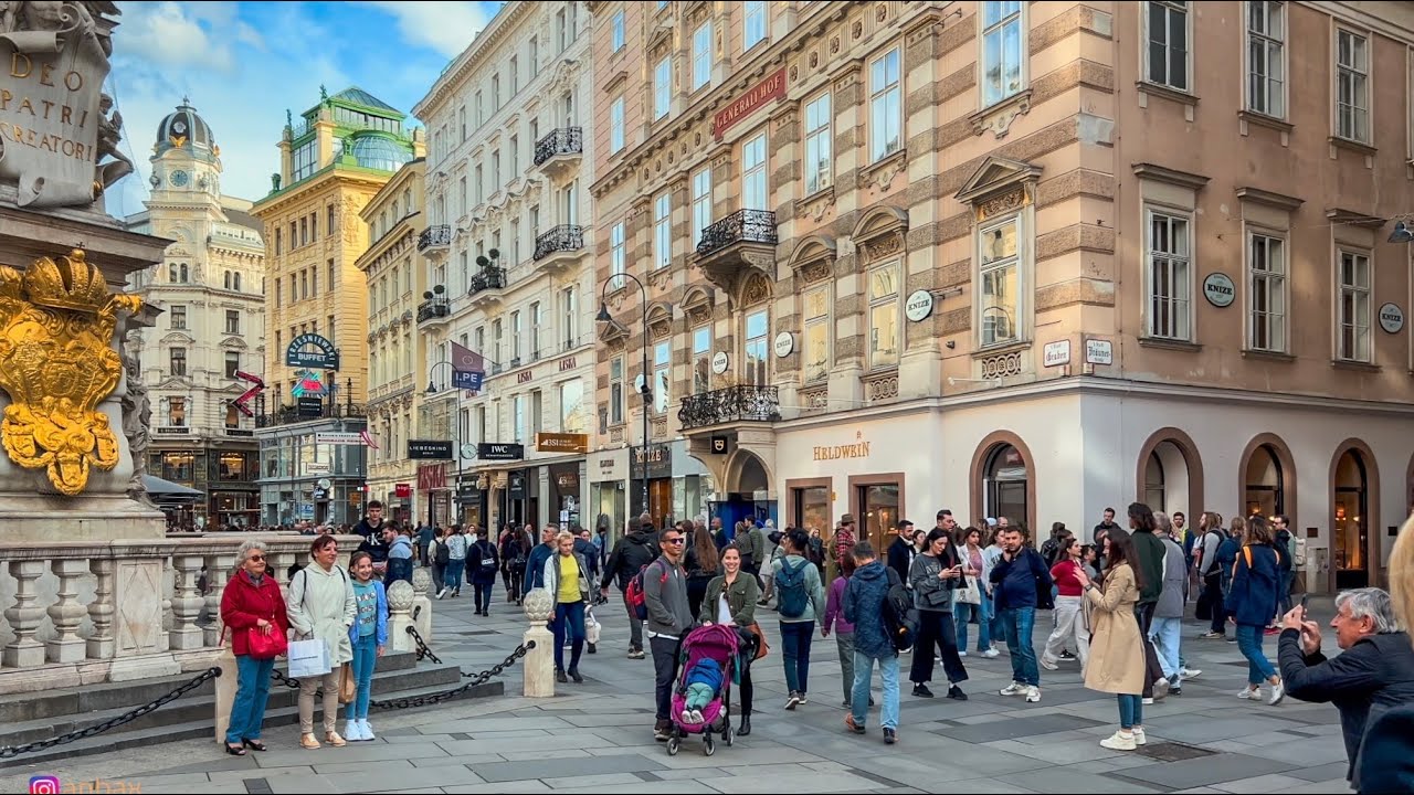 Vienna Walk Graben, Kohlmarkt & Kärntner Strasse, April 2024 | 4K HDR