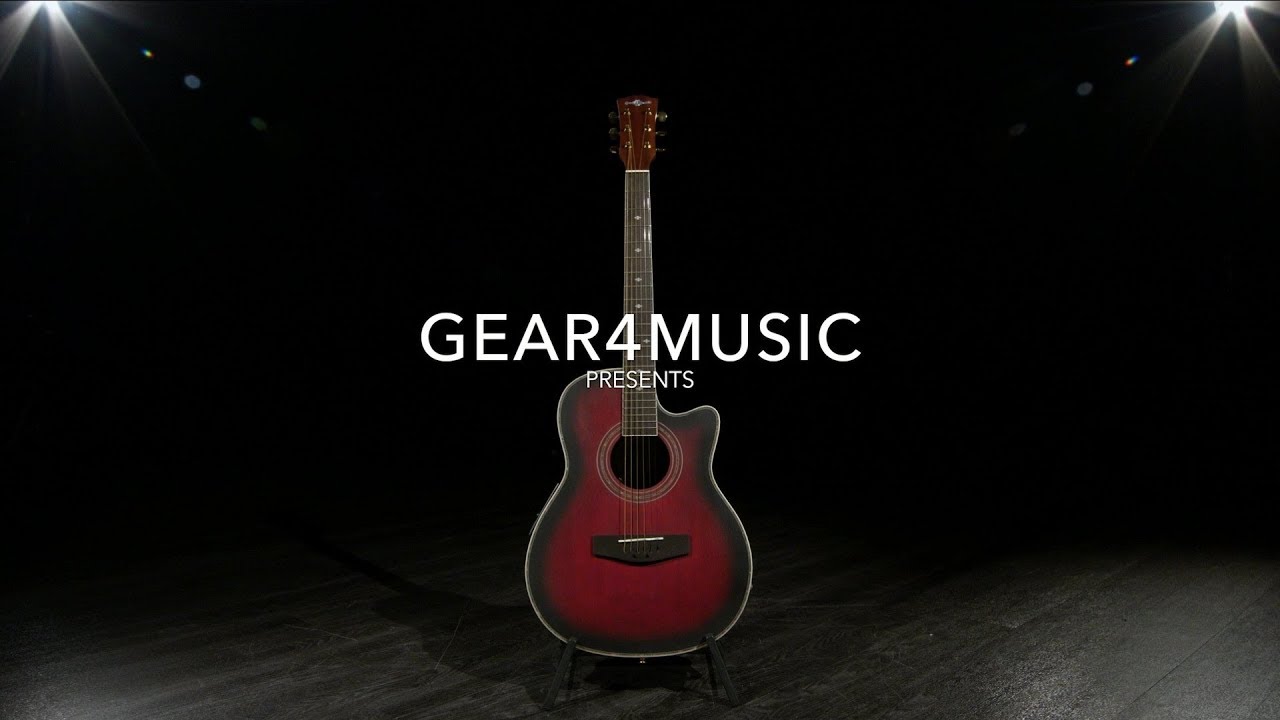 Roundback Electro Acoustic Guitar by Gear4music, Red Burst | Gear4music demo