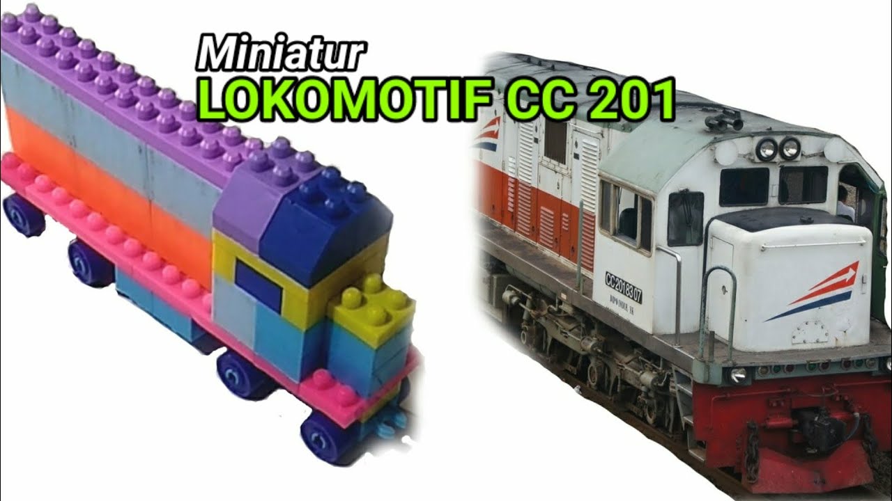 Membuat Mainan Miniatur Lokomotif Kereta Api Indonesia CC201 Dari Balok Susun/Building Blocks Toys