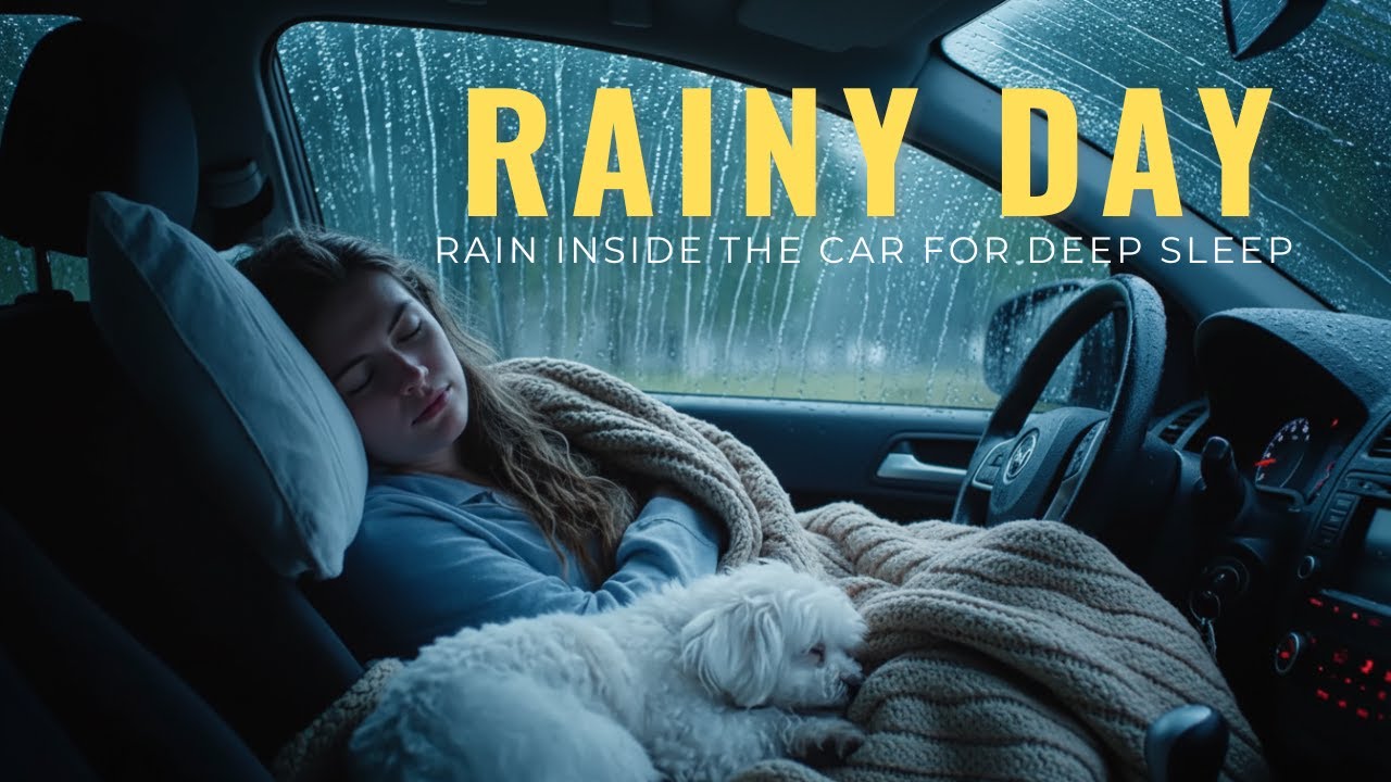 Cozy Car Rain & Thunder 🌧️ Fall Asleep Fast | Storm Sounds for Insomnia