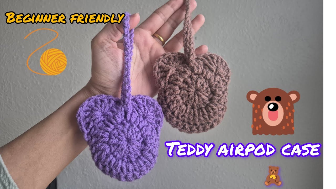 Crocheted airpod case and bag charm 