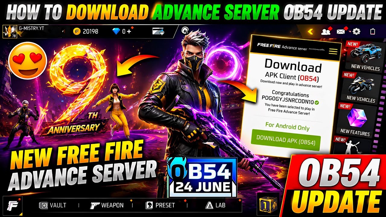 How To Download Ob54 Advance Server Free Fire | Ob54 Advance Server Download Link |Ff Advance Server