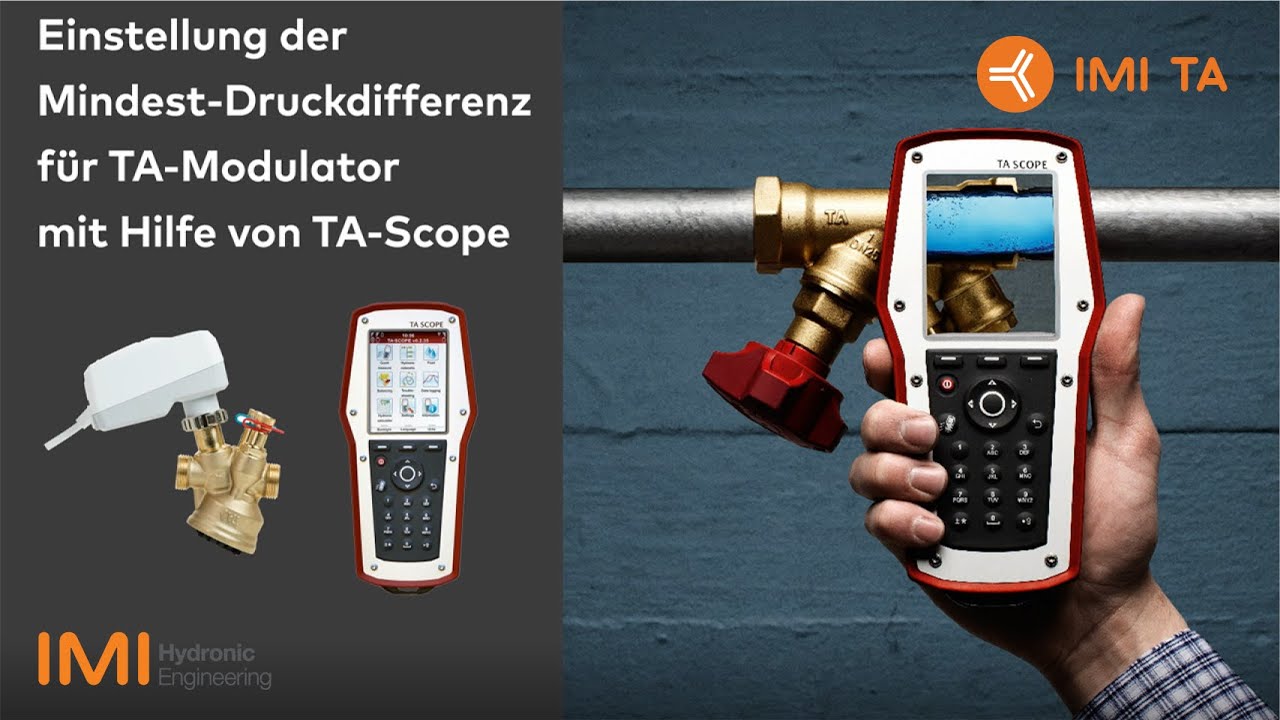 TA-Modulator von IMI TA - Einstellung der Mindest-Druckdifferenz mit TA-Scope