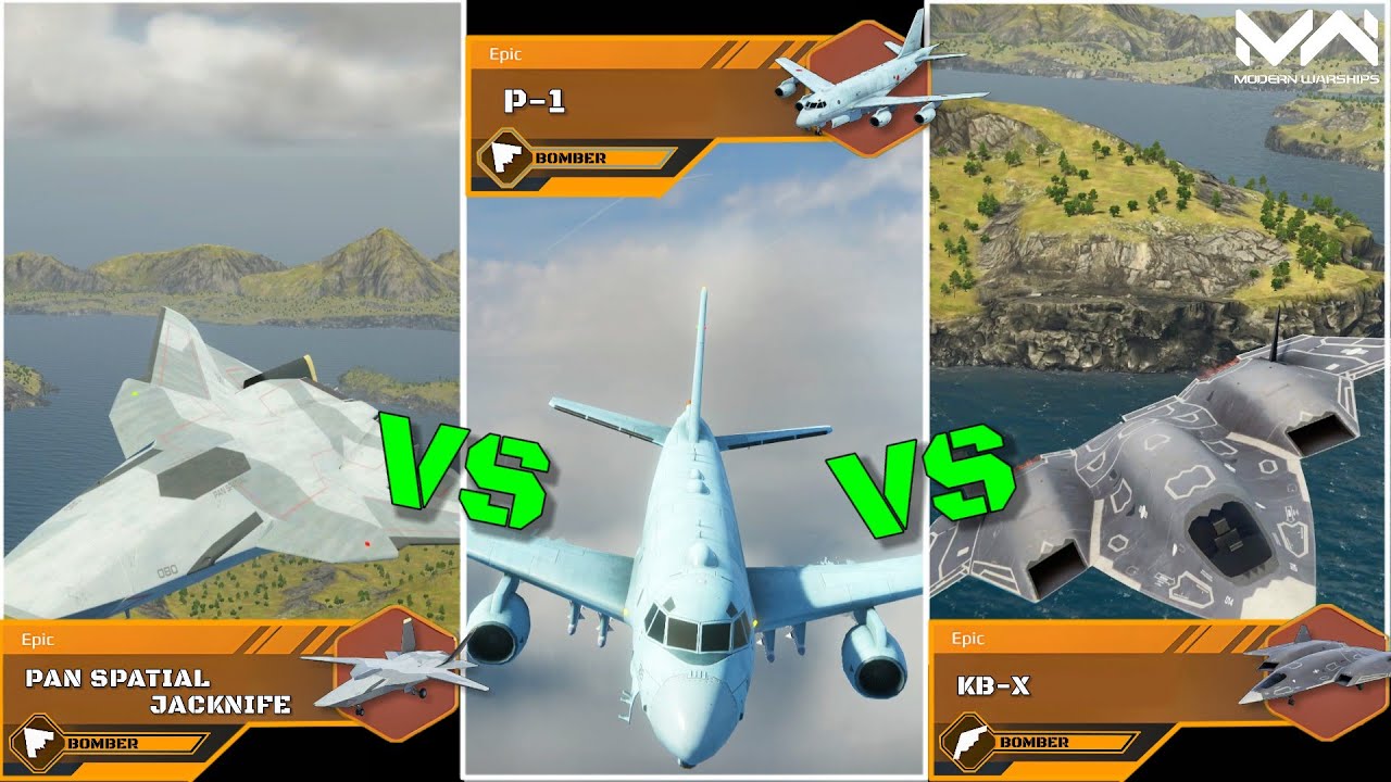 P-1 Vs KB-X Vs Pan Spatial Jacknife! | Bomber Comparison | Modern Warships