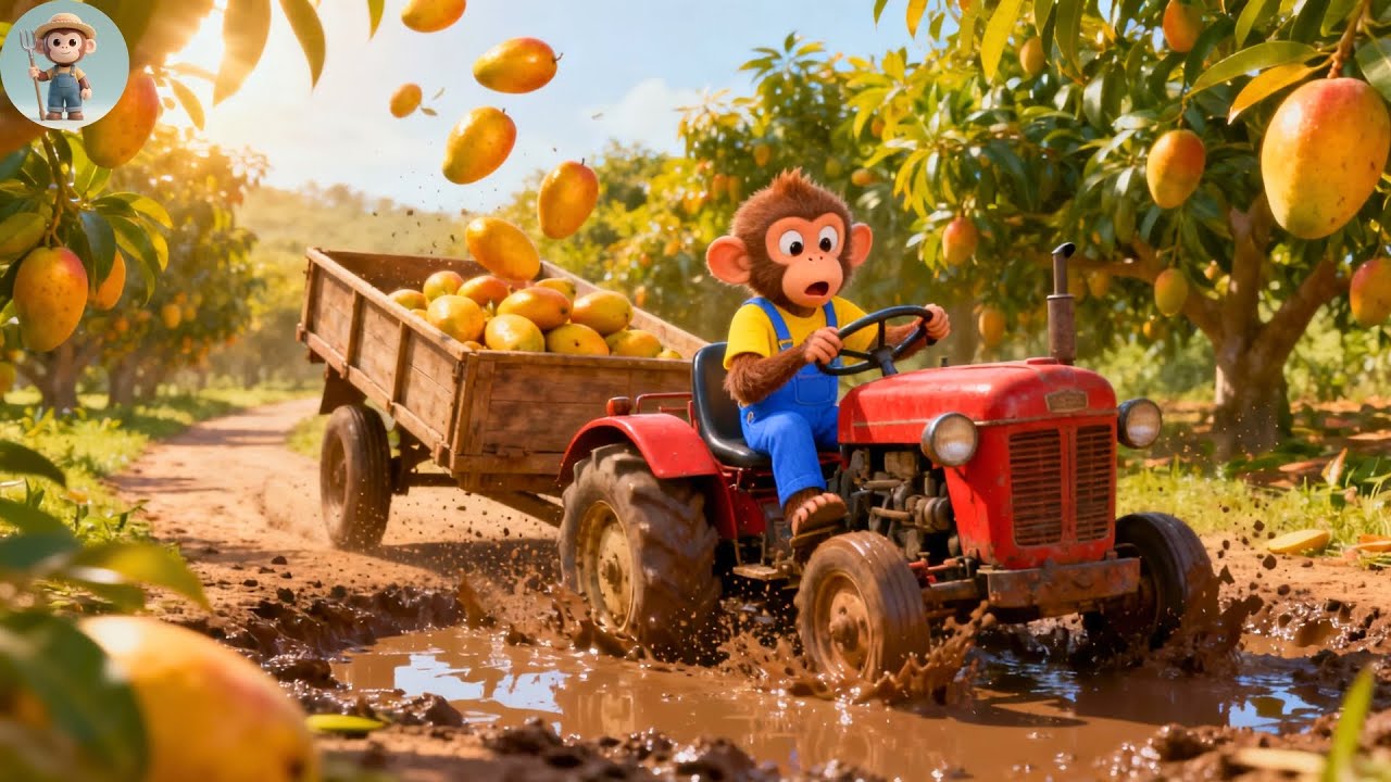 OMG! Monkey Farmer Loses All Mangoes In Mud Puddle 🚜😱 | Farm Work