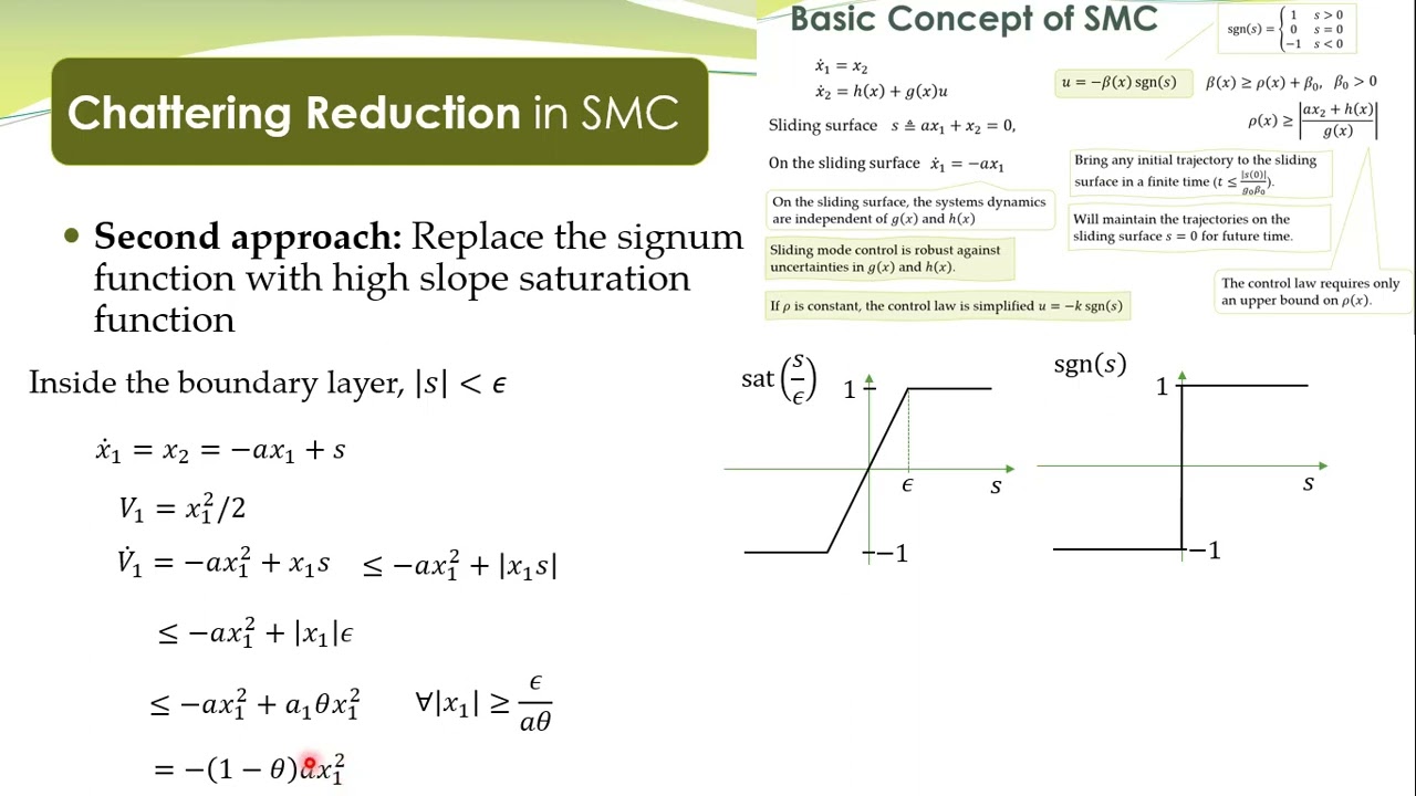 NCS - 37 - Chattering reduction in SMC (Approach 2)