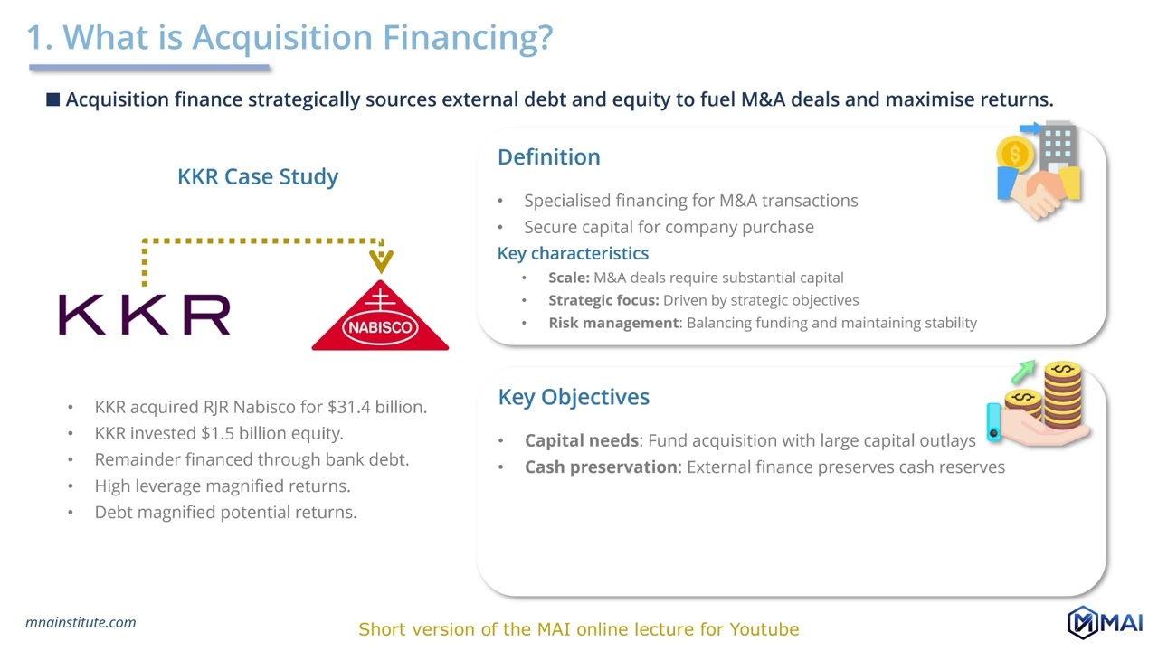 📢 What is Acquisition Financing? ⭐ from Online M&A Courses of 