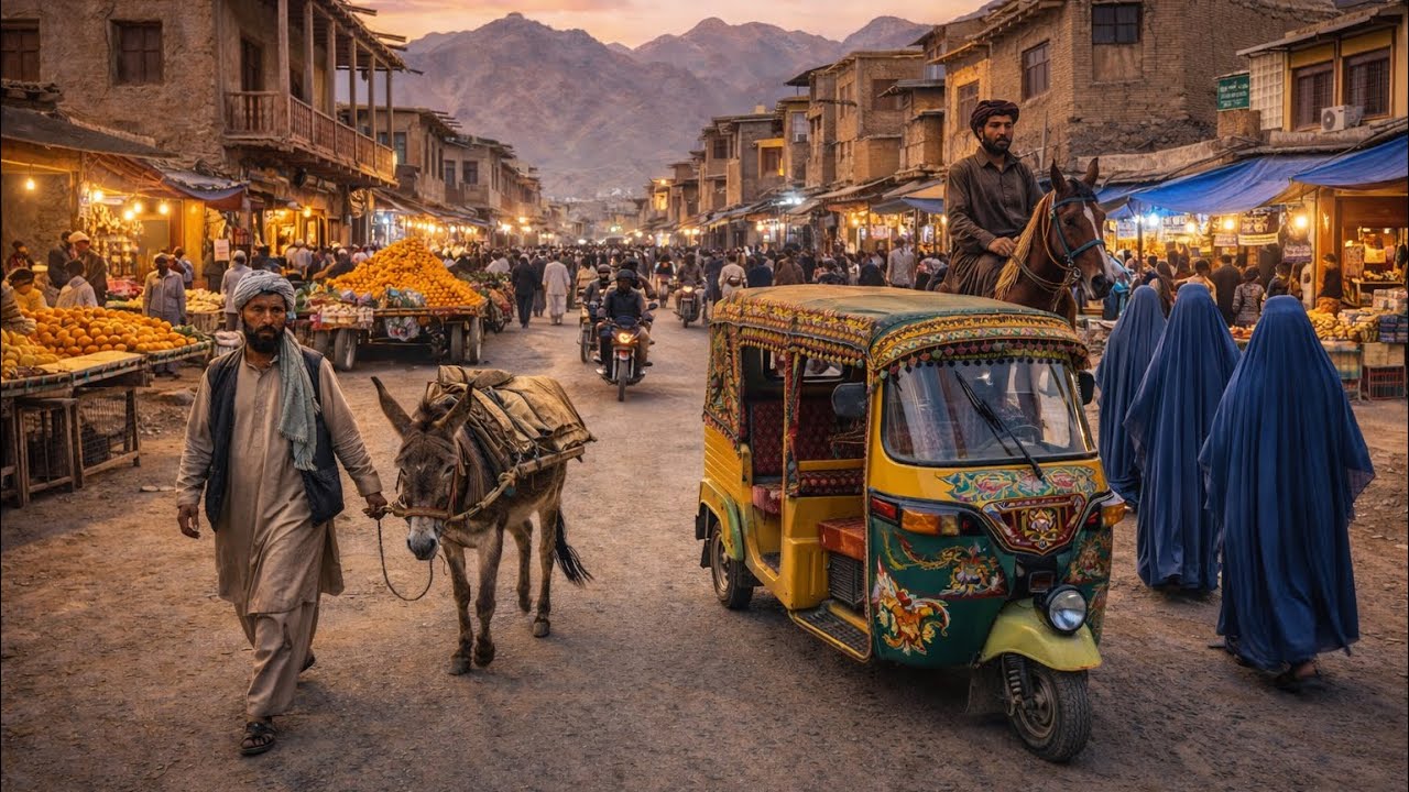 Jalalabad, Afghanistan Walking Tour: Street Food, Busy Markets & Rikshaw Rush! | 4K |