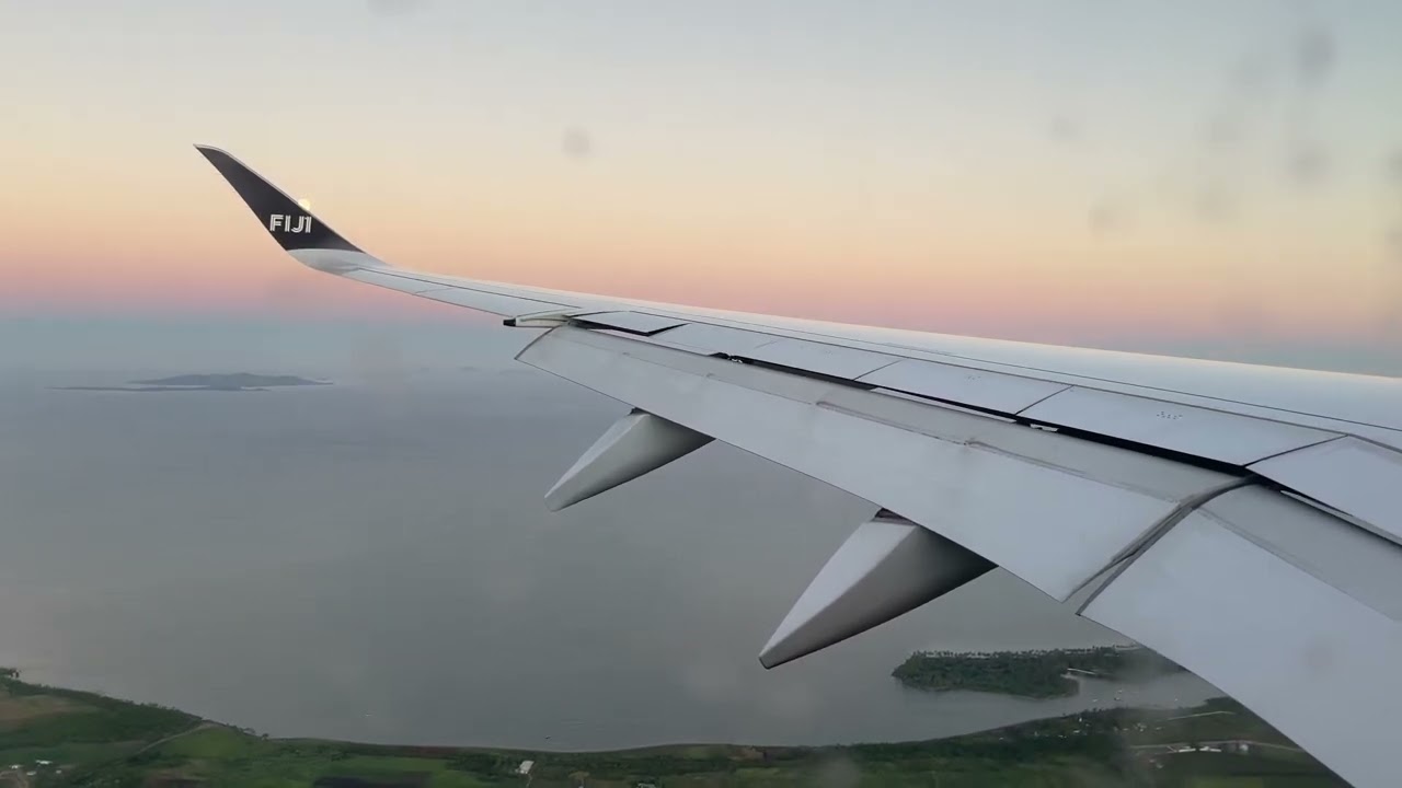 Fiji Airways Airbus A350-900 landing in Nadi, Fiji | LAX-NAN