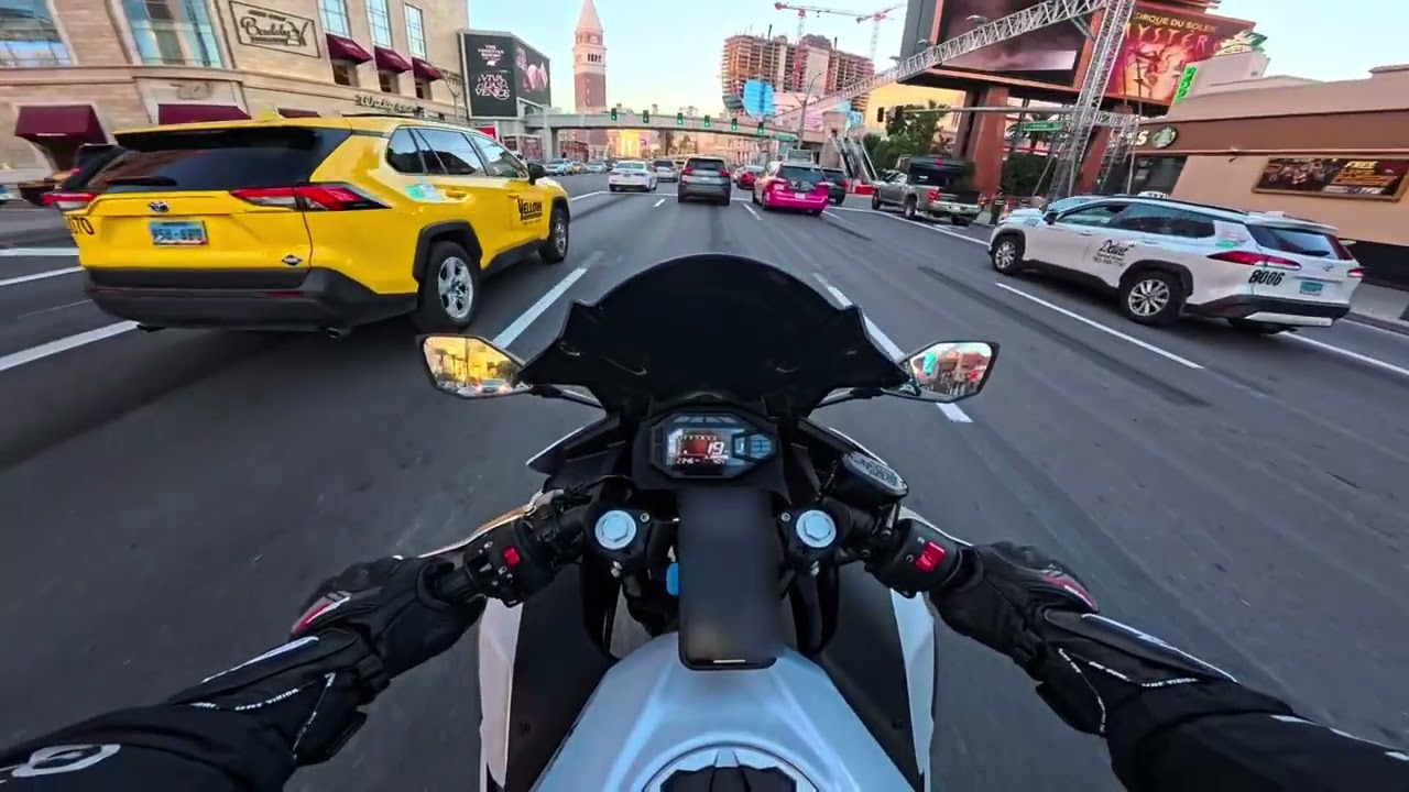 Las Vegas Strip Day Ride ASMR by N1nja500_ct/Episode 29/Nevada/Kawasaki Ninja 500 [4K]
