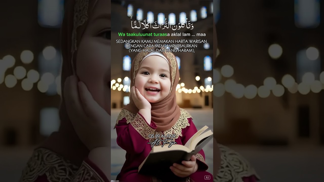 QS 89 AL FAJR Bayi ngaji Al-quran Juz Amma. Transliterasi & Terjemahan Indonesia.