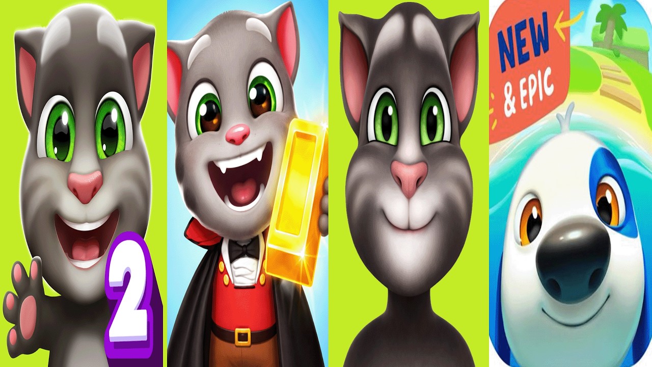 My Talking Tom2 vs My Talking Tom vs Talking Tom Gold Run vs My Talking Hank island gameplay 2026
