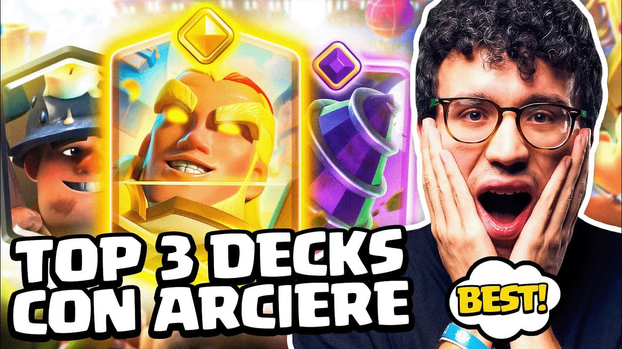 TOP 3 DECKS CON ARCIERE EROE... GRATIS E ROTTISSIMO! - CLASH ROYALE ITA