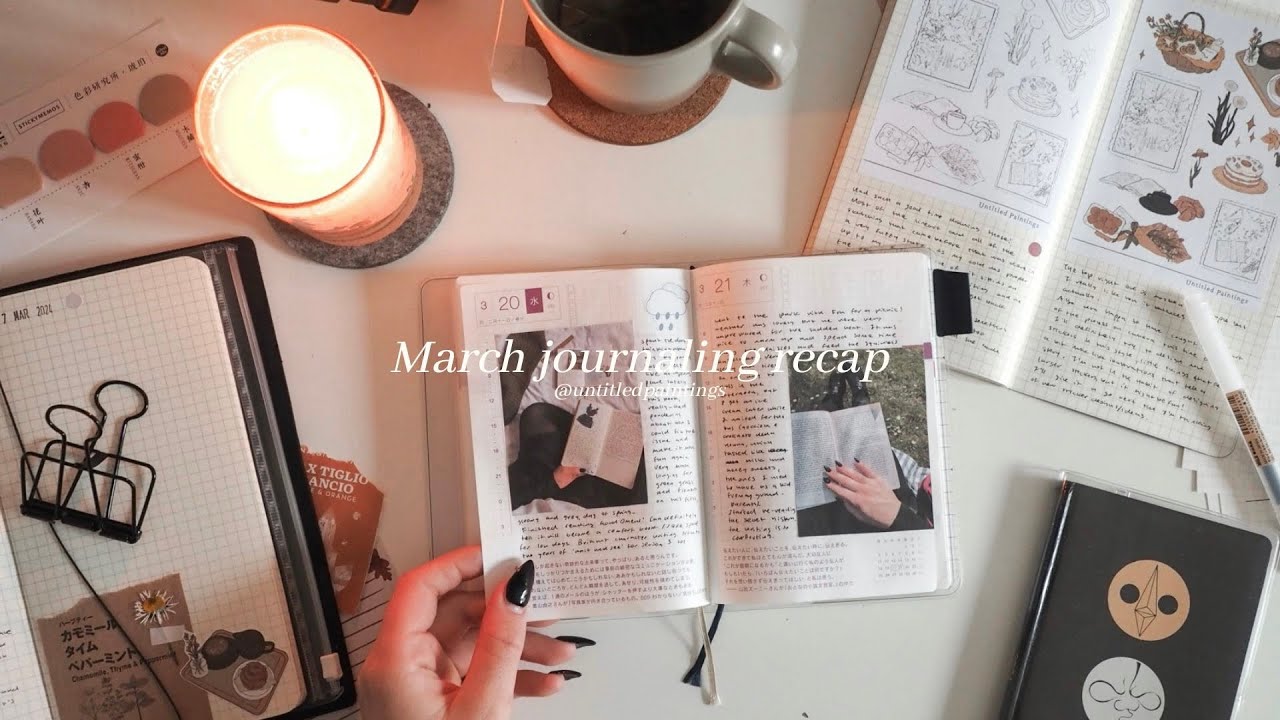 march 2024 journaling recap/flip-through | hobonichi, traveler's notebook, rings commonplace🌸