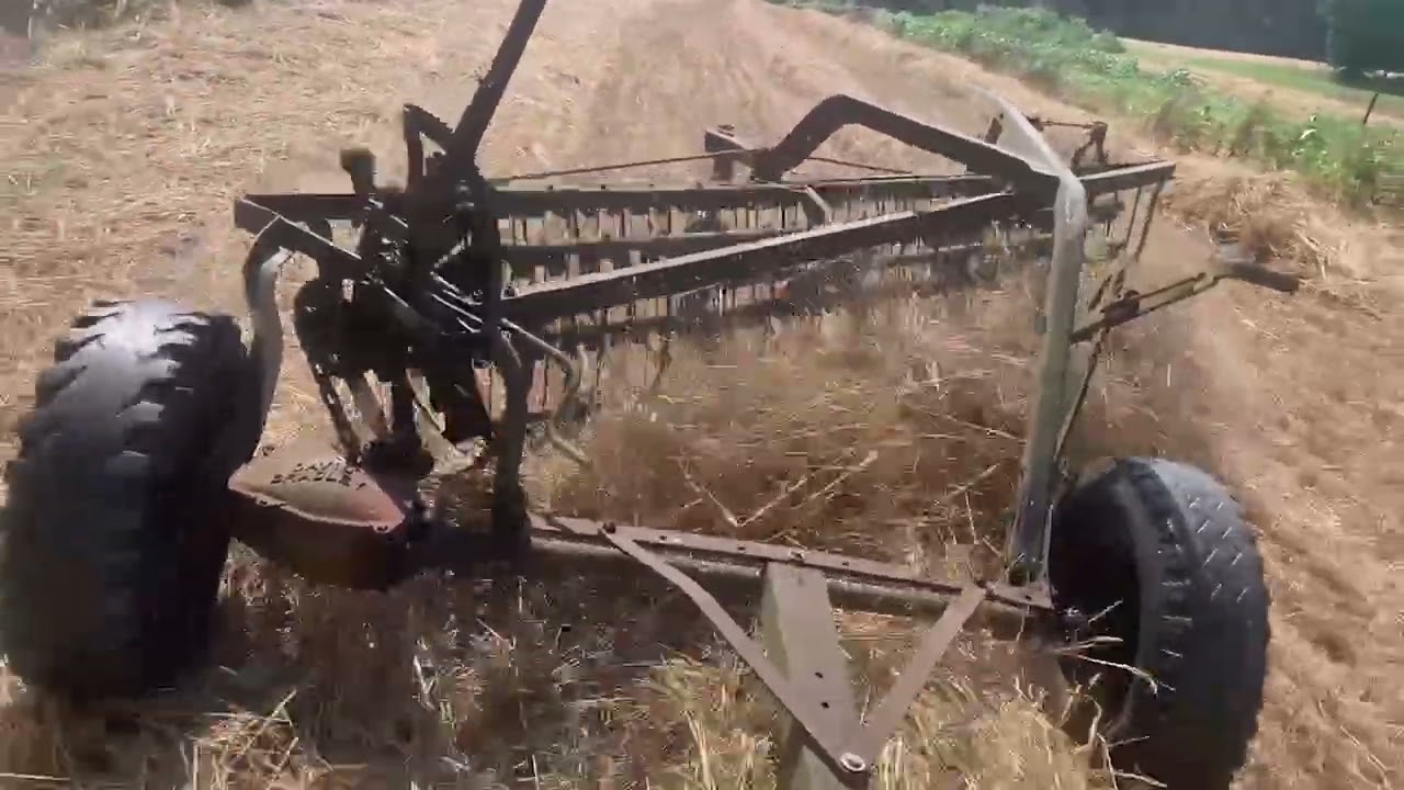 Making Straw With Antique Hay Rake