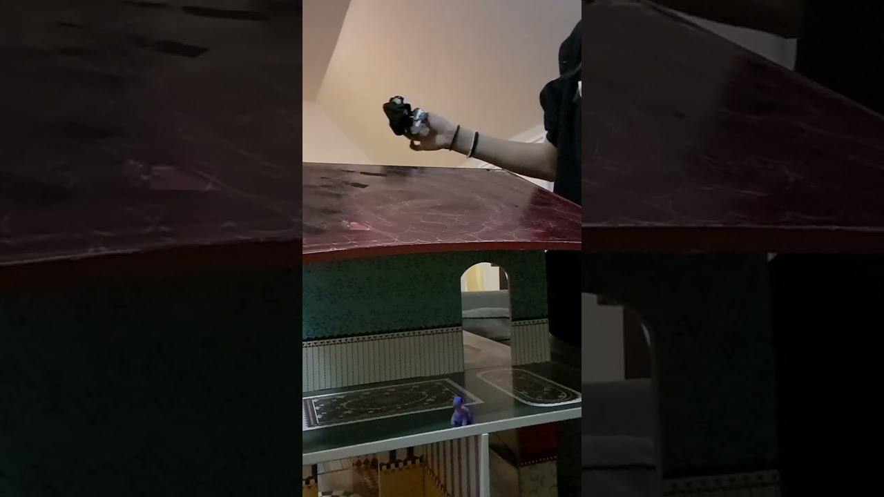 Part one of painting a toy house 🏠 