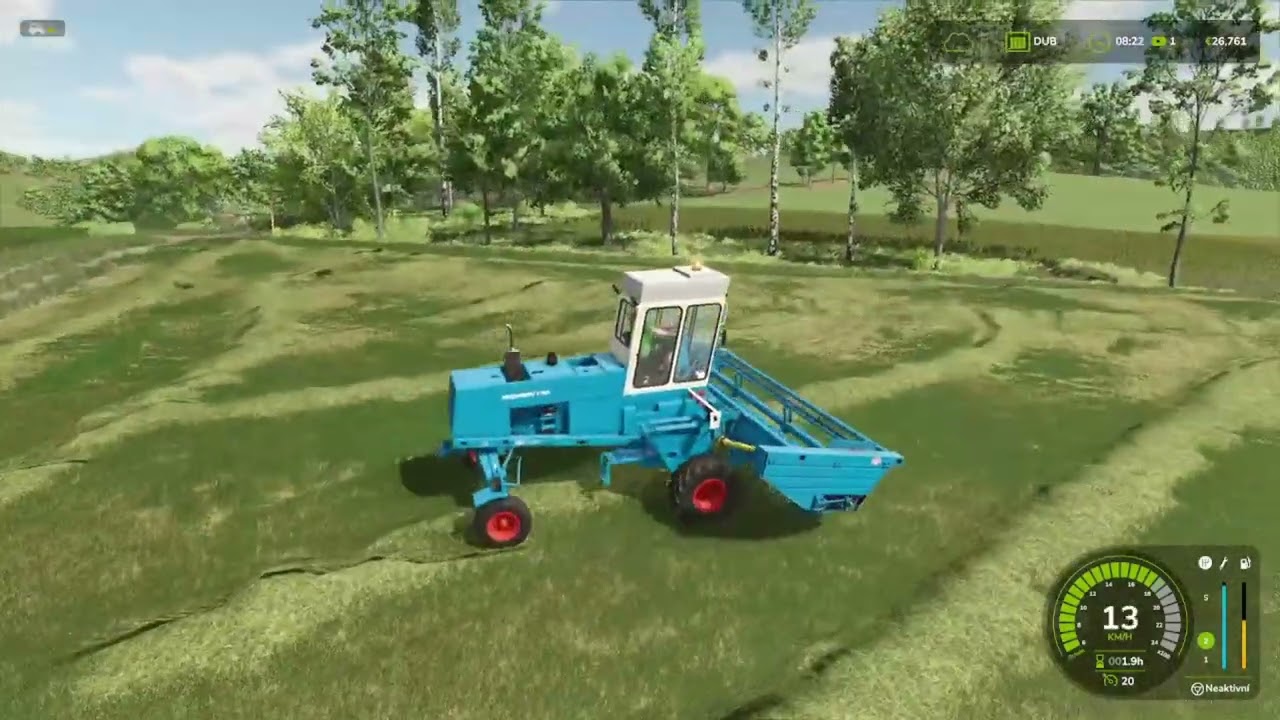 FS 25 Valachy #4 sekání trávy s Fortschritt E303 a lisování s Zetor 7340 a lisem Sipma Z-279