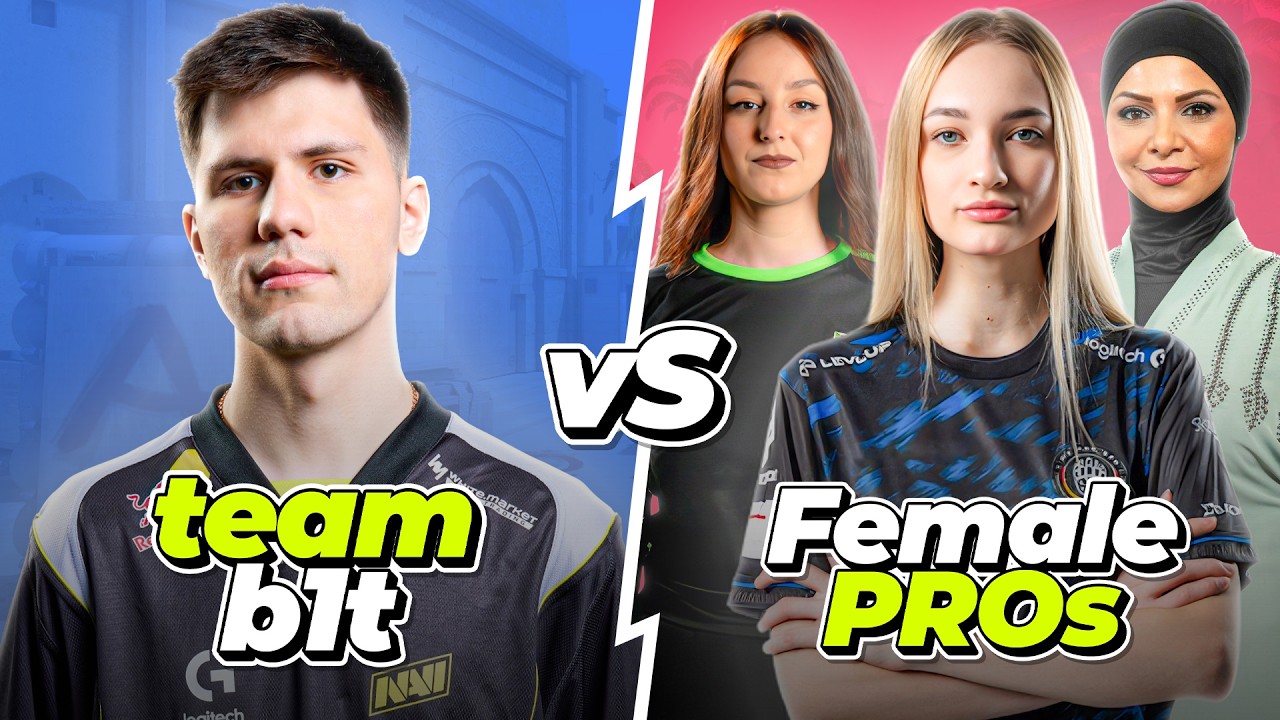 B1T vs FEMALE PRO PLAYERS on FACEIT with Utility Guide, Multi POV & Voice Comms (Mirage)