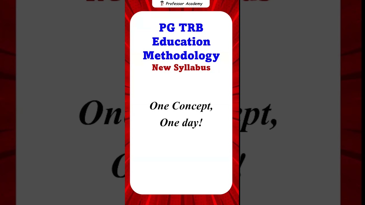 PG TRB New Syllabus: One Day, One Concept! Shall we begin? #shorts