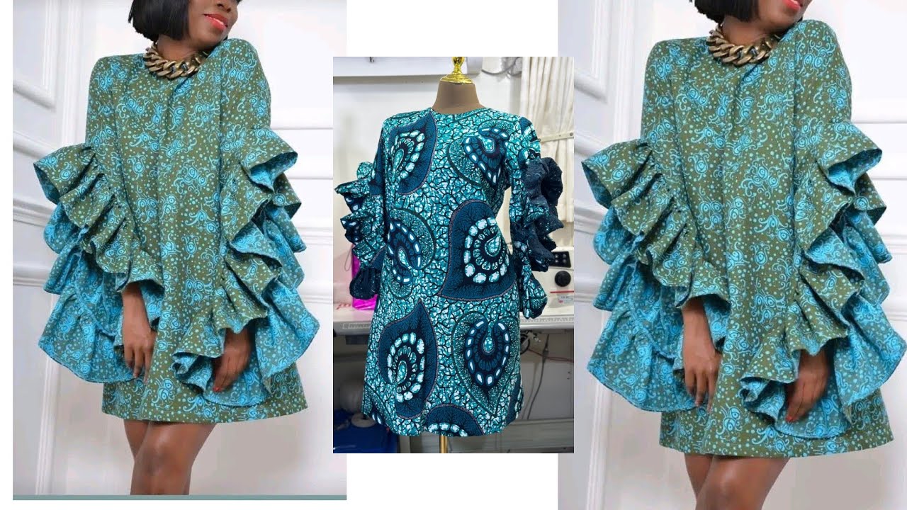 How to make a flare dress with ruffles sleeves