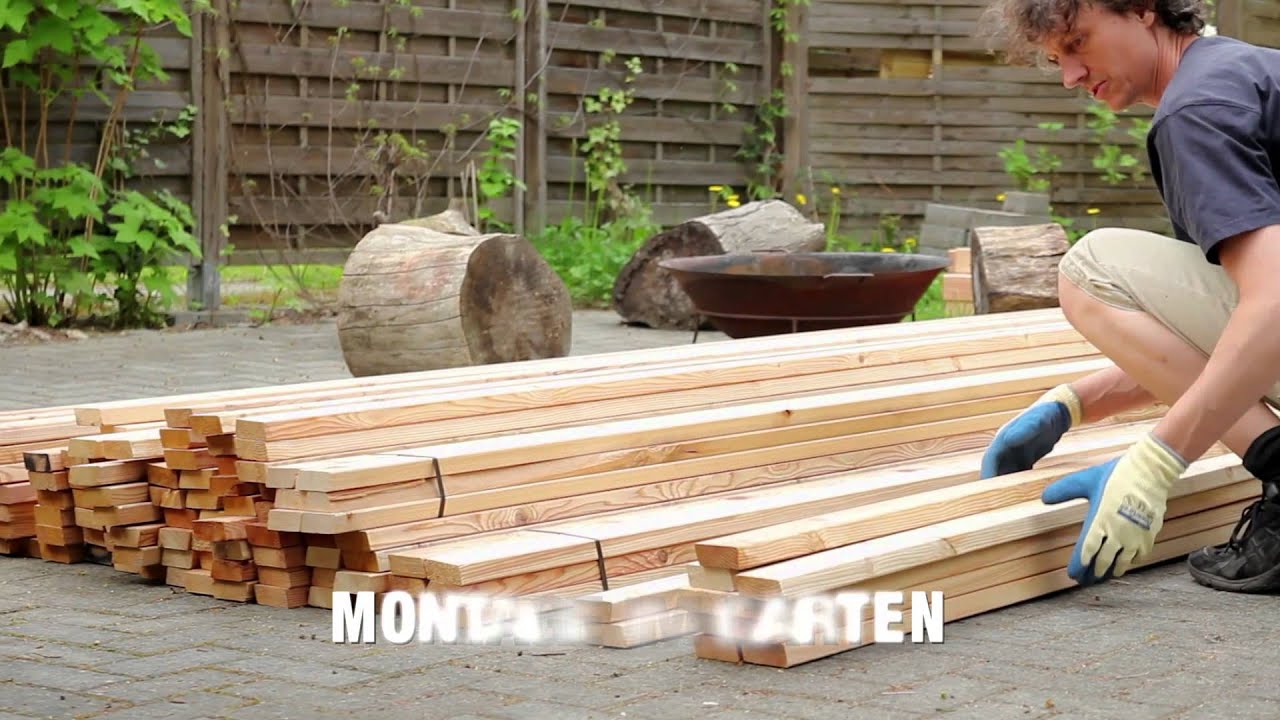 Bau Sichtschutzzaun aus Rhombusleisten, sib. Lärche