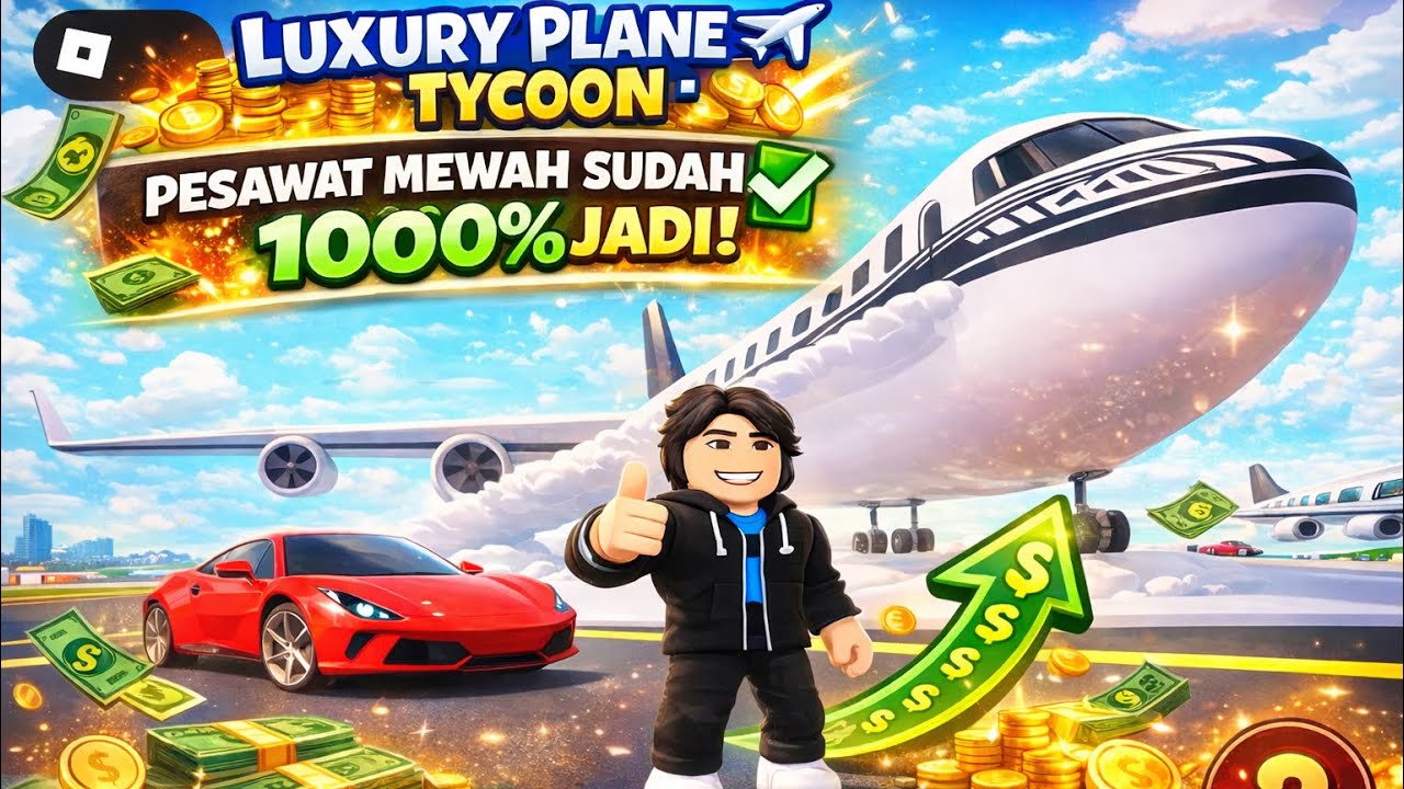 100% SELESAI!! Luxury Plane Pertama Jadi+Beli Mobil Baru😍 Next Bangun MEGA PESAWAT RAKSASA! | ROBLOX
