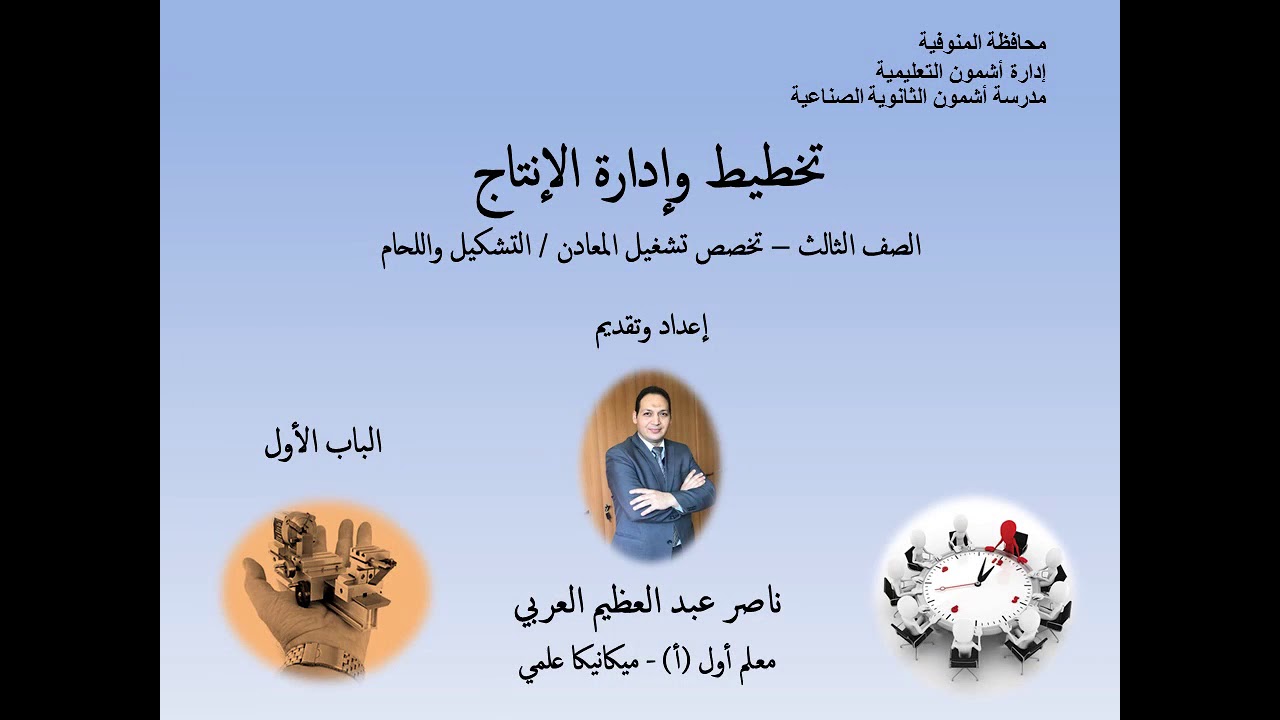 تخطيط وإدارة الانتاج الصف الثالث الصناعي