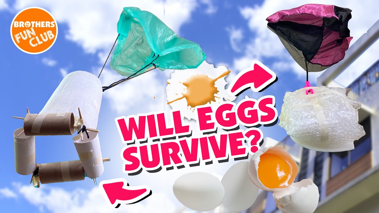 Egg Drop Challenge : Will They Crack? EXPERIMENTS FOR KIDS AT HOME