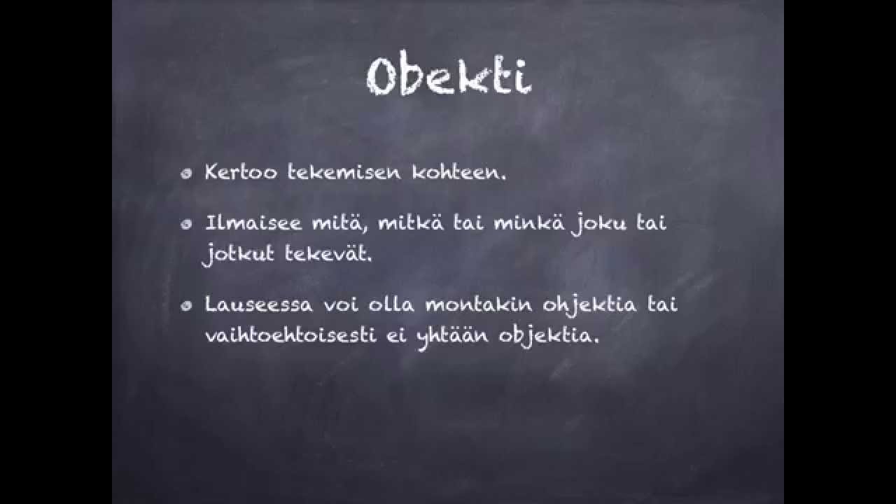 Lauseenjäsenet: objekti
