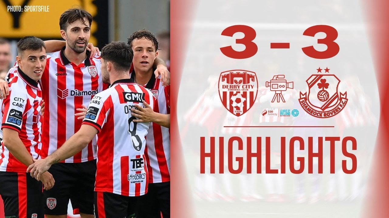 Derry City 3-3 Shamrock Rovers - LOI PD Highlights - 30/08/2026