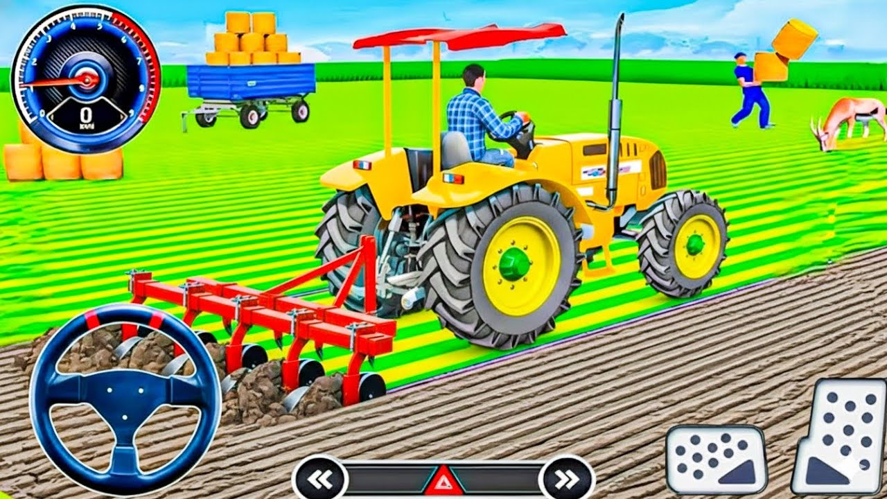 Yellow Tractor Farming Simulator: Modern Field Plowing 2026 