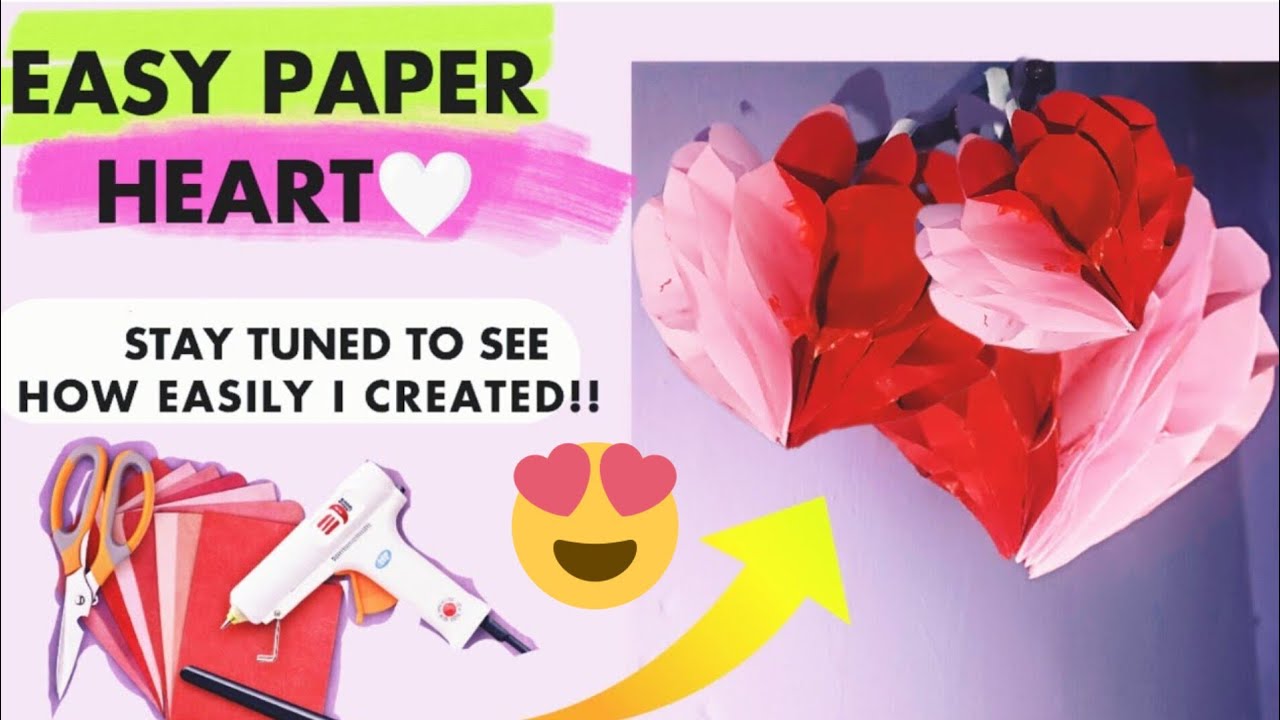 😍Easy Paper Heart ❤️ | Beautiful Home Decor | Made in Minutes✨#viral #trending#easydiy#diyhomedecor 
