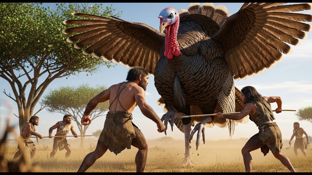 Life 2.6M Years Ago: Homo Habilis Ancestors vs Giant Turkey Ancestor - The Deadliest Encounter