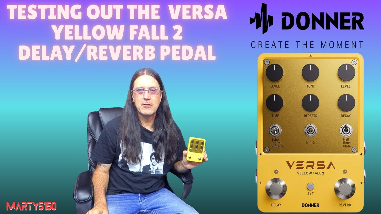 Тестирование педали задержки/реверберации Donner Versa Yellow Fall 2
