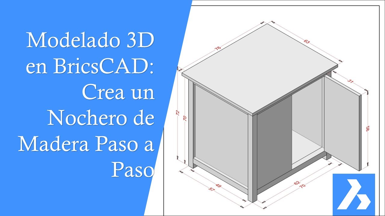 Modelado 3D en BricsCAD: Crea un Nochero de Madera Paso a Paso