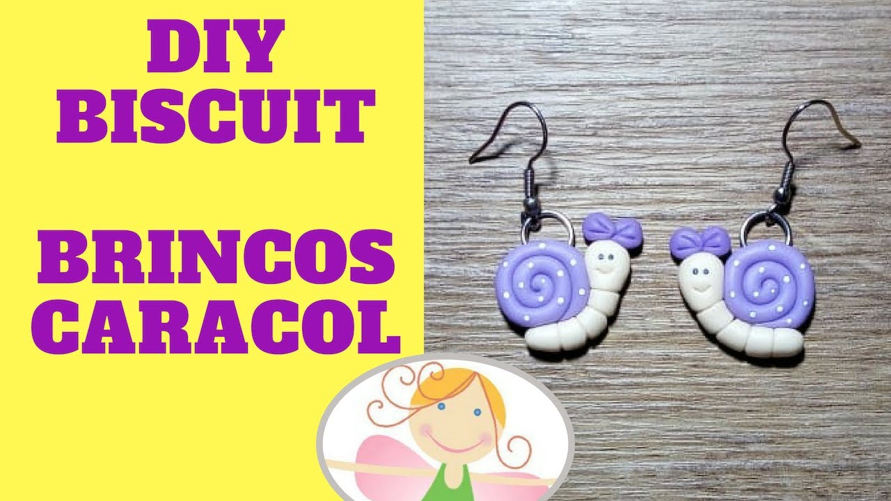 Dá pra fazer Brincos em Biscuit sem forminha? Este de Caracol sim! Aperte o Play e Vem comigo no PAP
